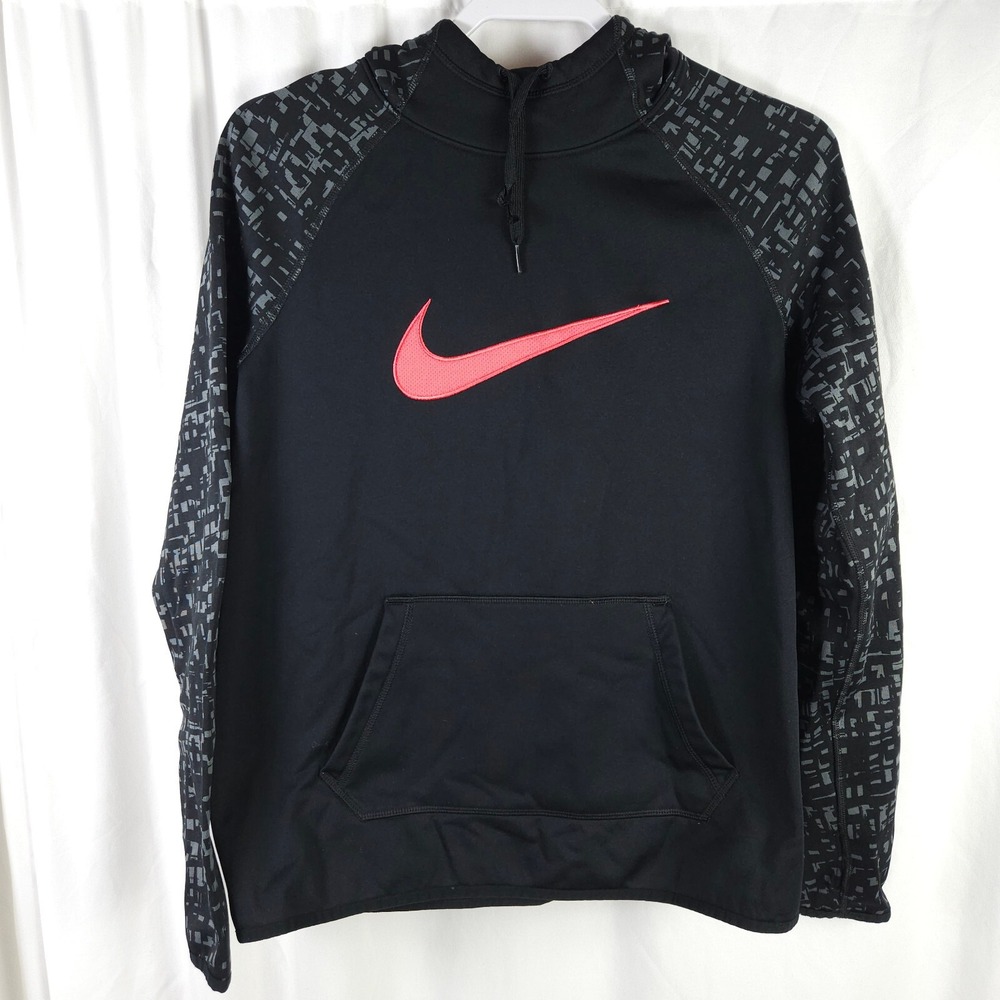 Nike Dri-FIT Women's Medium Black Gray‎ Camo Pullover Hoodie Fleece